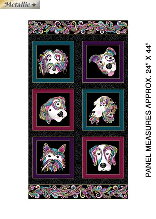 Benartex - Dog On It - 24" Dog On It Panel, Black