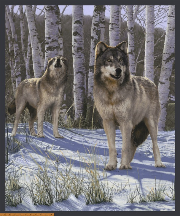 Windham - One of a Kind - Snow Wolf Panel, Multi