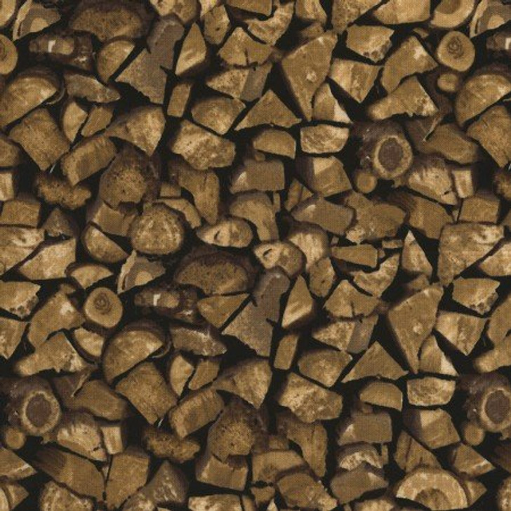 Timeless Treasures - Holiday - Firewood, Brown