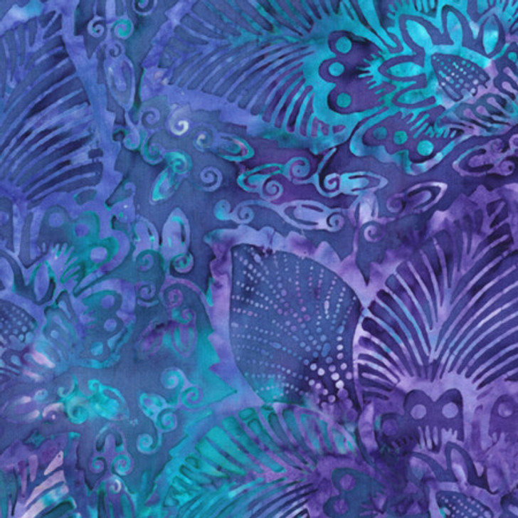 Timeless Treasures - 106" XTonga Batik - Tri Exotic Leaf, Reef