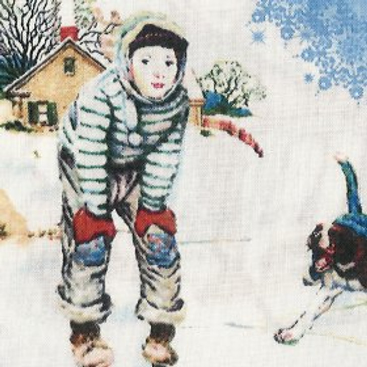 Quilting Treasures - Winter Fun - Children Playing, Snow