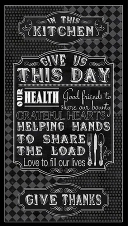 Quilting Treasures - Give Us This Day - 24" Panel, Black
