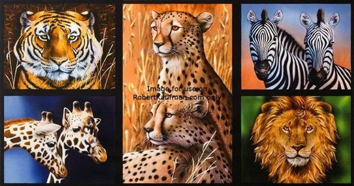 Robert Kaufman - Nature Studies - 24" Panel - Wild Animals, Bright