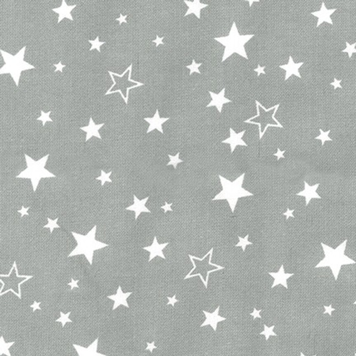 Robert Kaufman - Cozy Cotton Flannel - White Stars, Grey