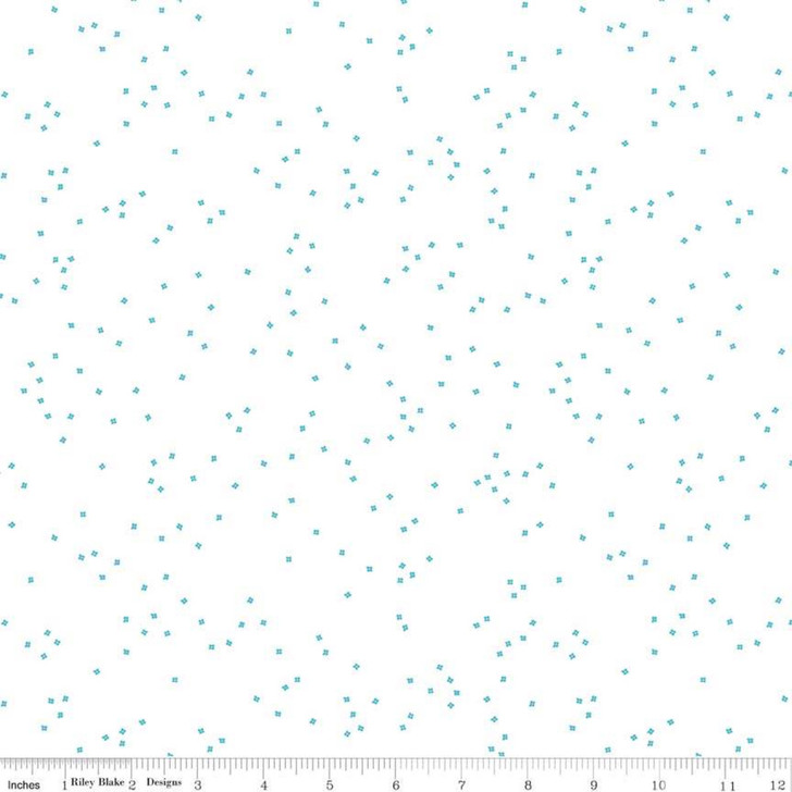 Riley Blake - Blossom - Peacock Dots, White
