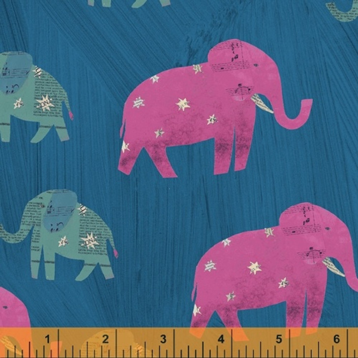 Windham Fabric - Wish - Starry Elephant, Teal