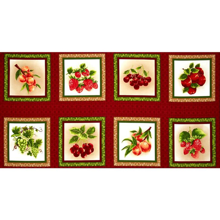 Fabri-Quilt - Fresh Harvest - 24" Fruit Panel, Red