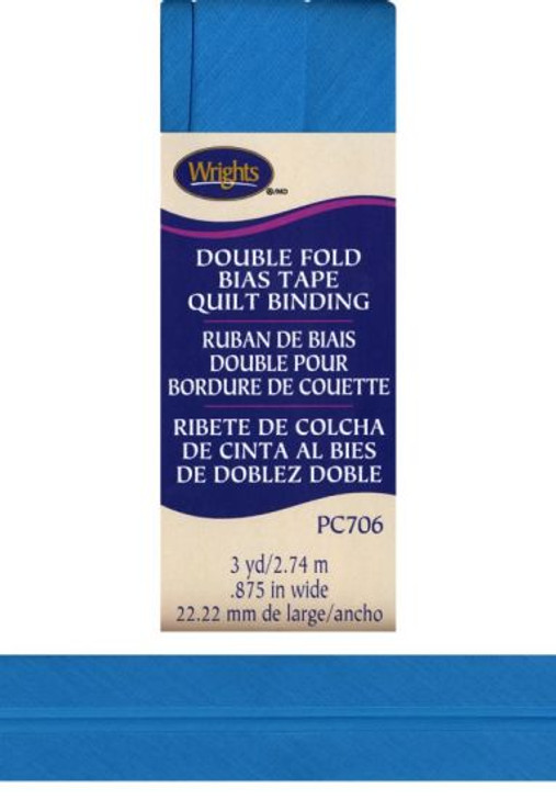 Wrights - Quilt Binding Bias Tape - Double Fold - Turquoise