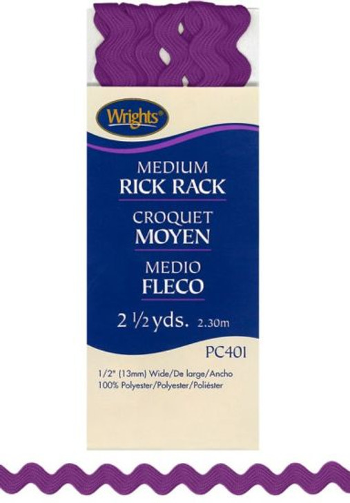 Wrights - Medium Rick Rack, Purple