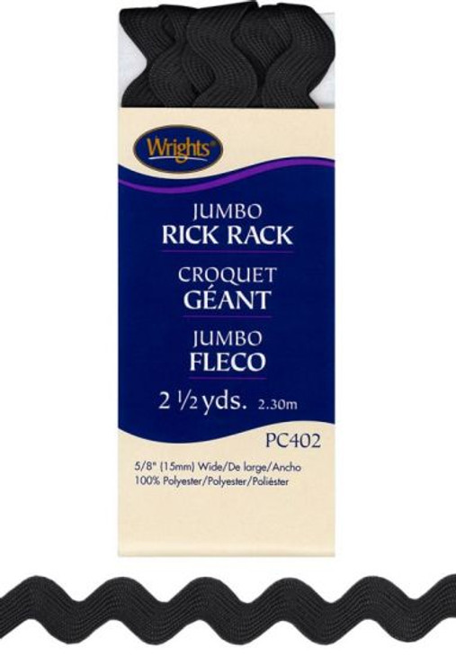 Wrights - Jumbo Rick Rack, Black