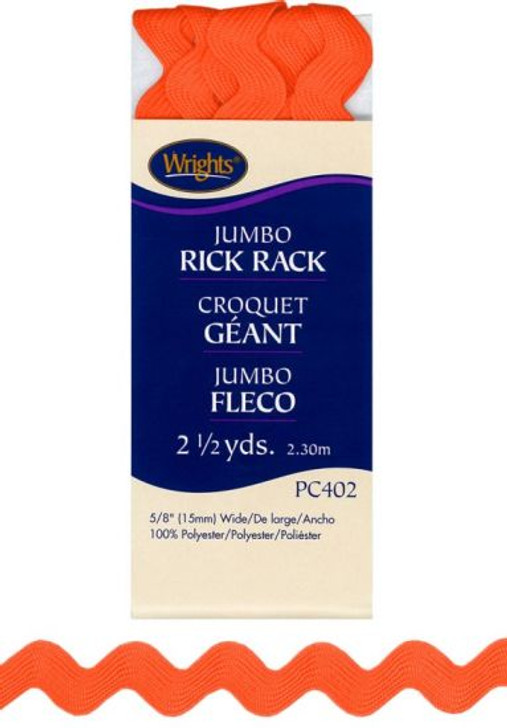 Wrights - Jumbo Rick Rack, Orange