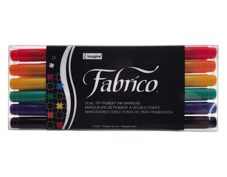 Fabric Pen Markers - Set of 6 - Standard, Multi Color