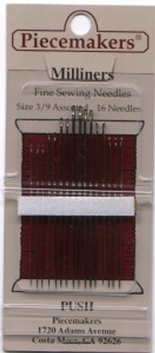 Needles - Milliners Sizes 3-9