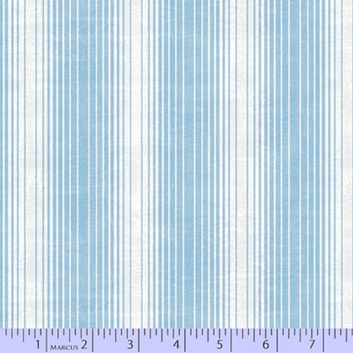 Marcus Fabrics - Dance at Dusk - Stripe, Cream/Blue