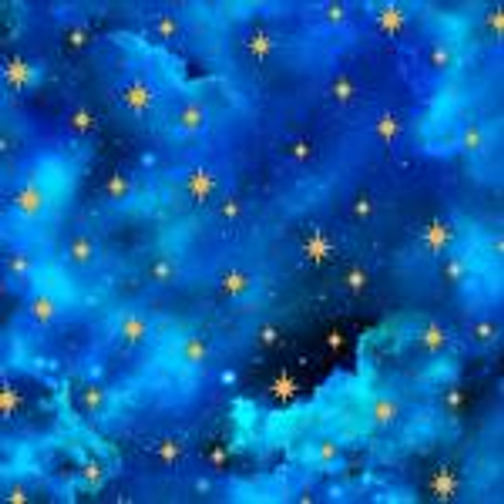 Quilting Treasures - In The Beginning - Starry Sky, Royal