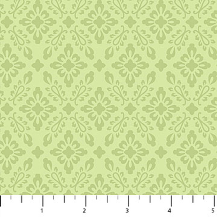 Northcott - Orchids in Bloom - Mini Damask, Green