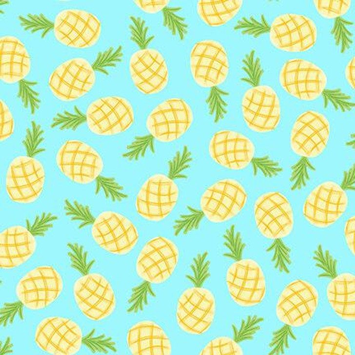 Blank Quilting - Let's Flamingle - Pineapples, Aqua