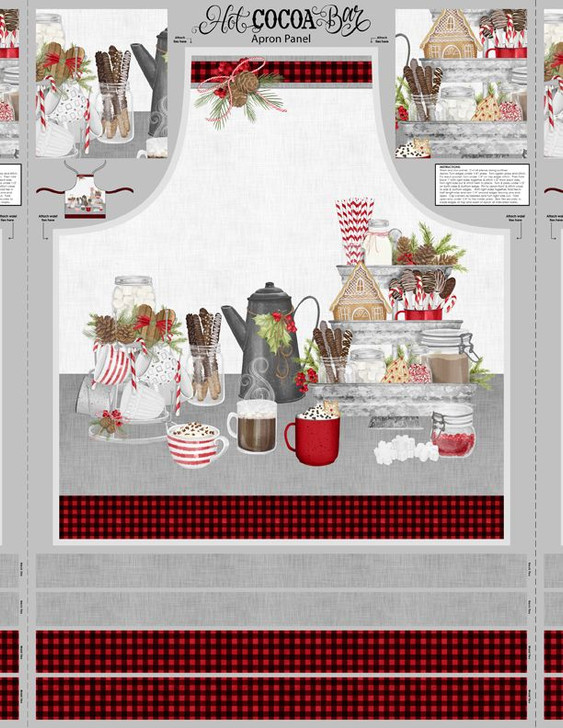 Wilmington Prints - Hot Cocoa Bar - 30" Apron Panel, Multi