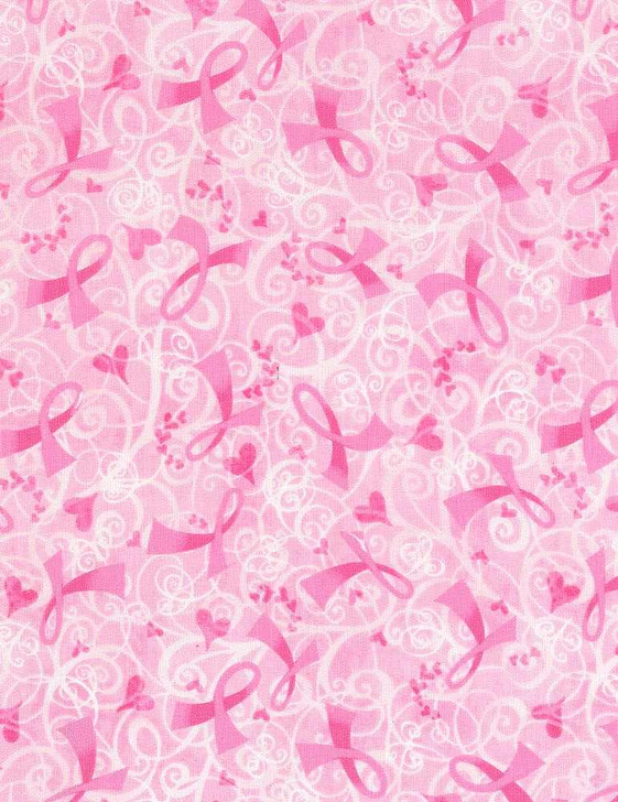 Timeless Treasures - Breast Cancer Pink Ribbon, Pink