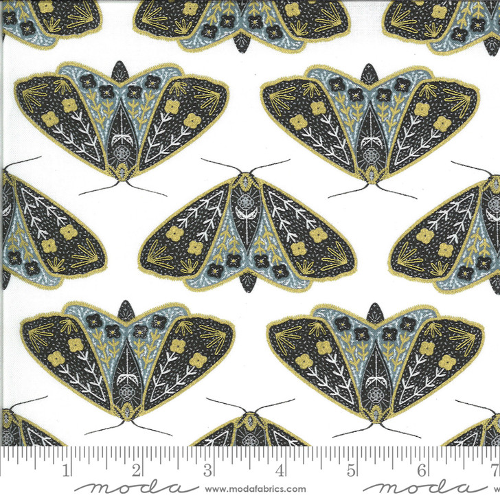 Moda - Dwell in Possibility - Dainty Moths - Metallic, Ivory Sky