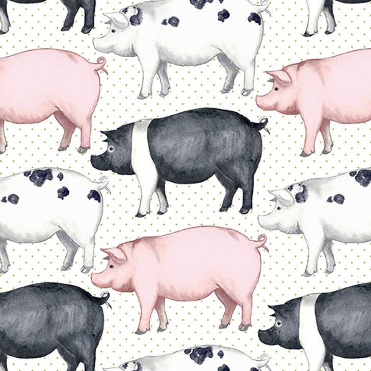 Kanvas Studio - Rise 'n Shine - Pigs & Dots, White