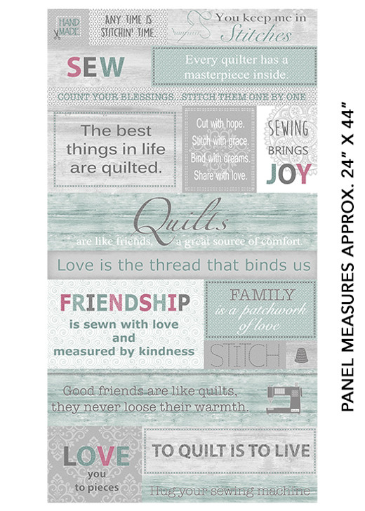 Contempo - Words to Quilt By - 24" Panel, Multi