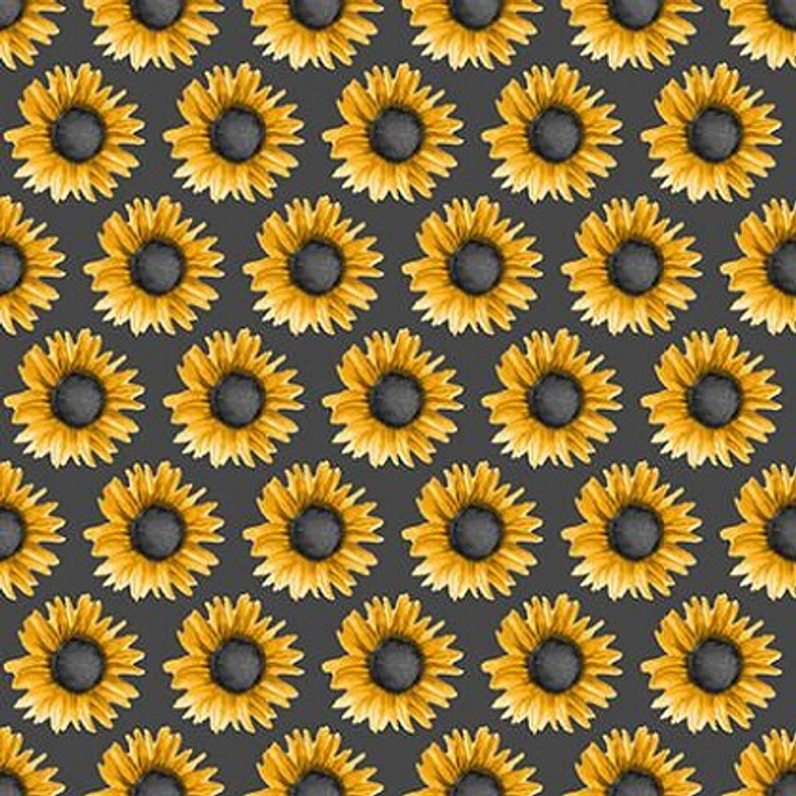 Blank Quilting - Show Me The Honey - Sunflowers, Gray