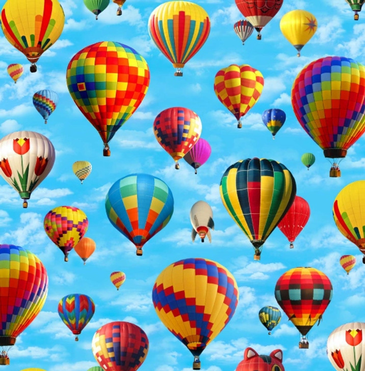 Elizabeth Studio - In Motion - Hot Air Balloons, Blue