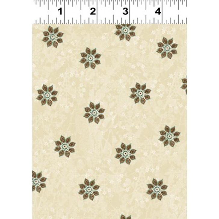Clothworks - Bohemian Chic - Scattered Flowers, Cream