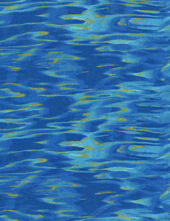 Timeless Treasures - Water Dance - Water Dance Texture, Blue