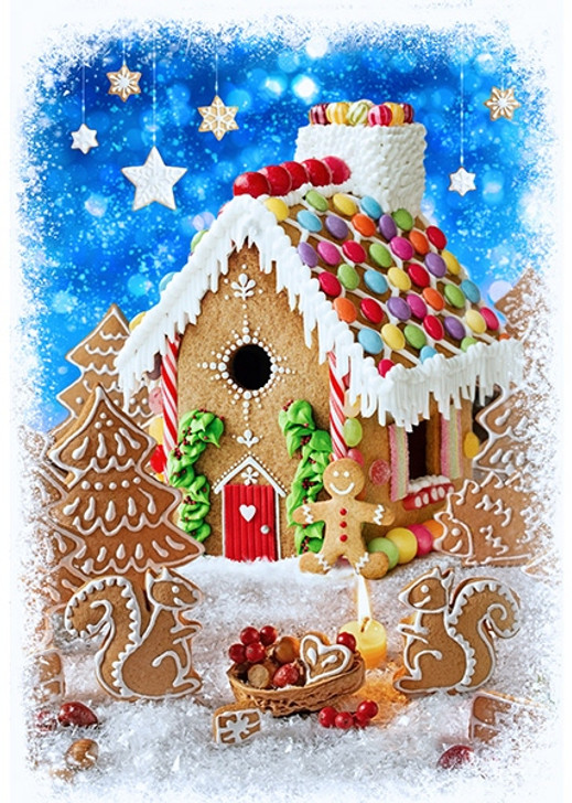 Hoffman California - Peppermint Lane - 30" Gingerbread House Panel, Ginger