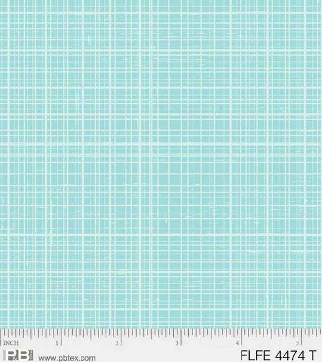 P & B Textiles - Flowers & Feathers - Plaid Texture, Teal