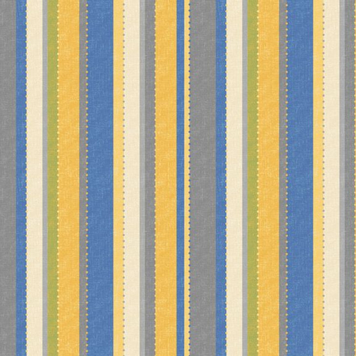 Marcus Fabrics - Yellow Sky - Dot Stripe, Blue/Yellow