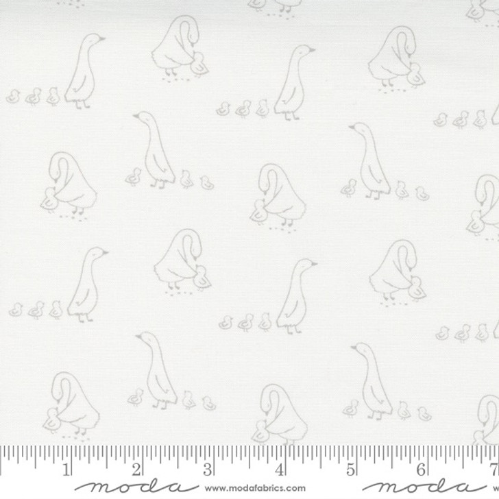 Moda - Little Ducklings - Duck Sketch, White