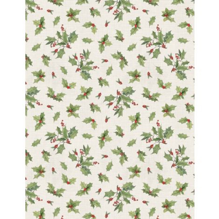 Wilmington Prints - Season of Heart - Holly, Ivory