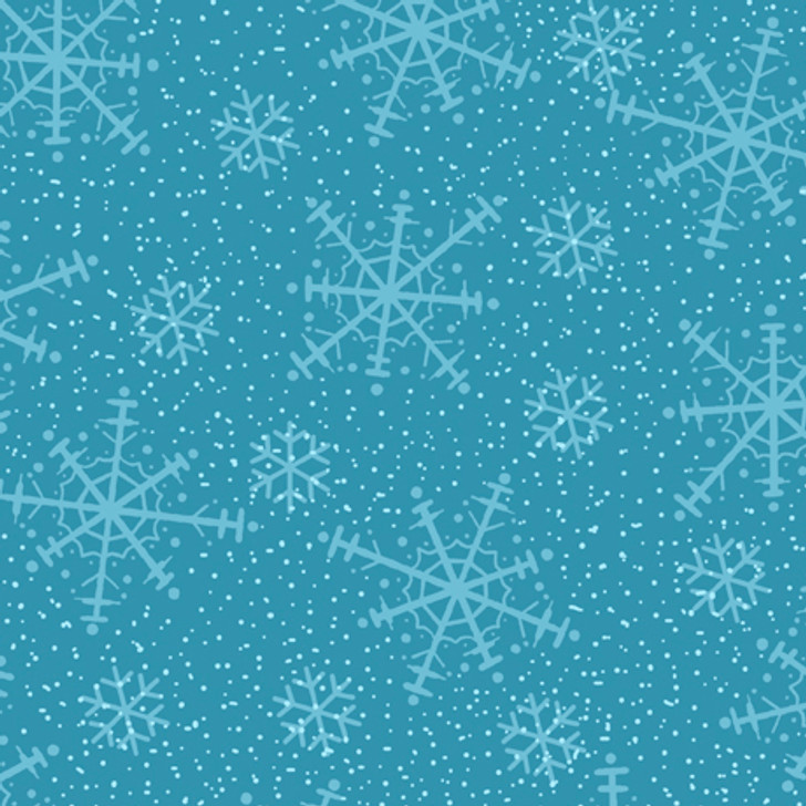 Quilting Treasures - Snow Bear Village - Snowflakes, Blue