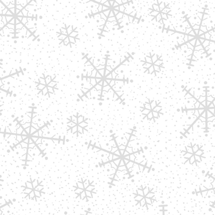 Quilting Treasures - Snow Bear Village - Snowflakes, White