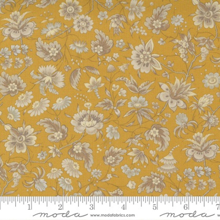 Moda - Regency Somerset Blues - Wellington Floral, India Yellow