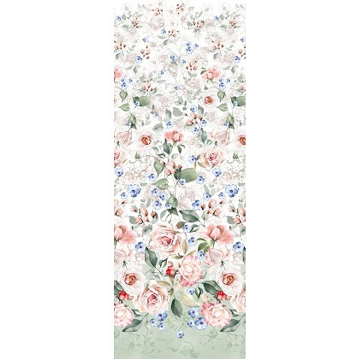 Michael Miller - Rosy - Blossoming Border, Bright White