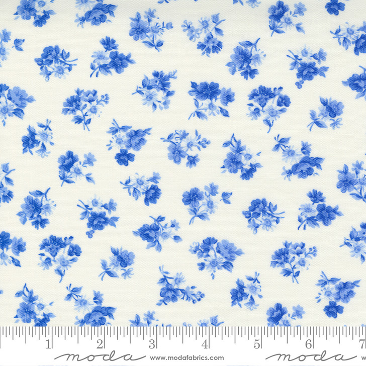 Moda - Summer Breeze - Little Bloom, Ivory/Royal