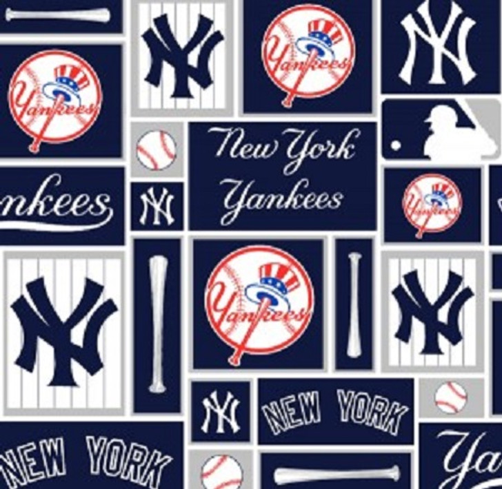 Fabric Traditions - MLB - New York Yankees - Blocks, Navy
