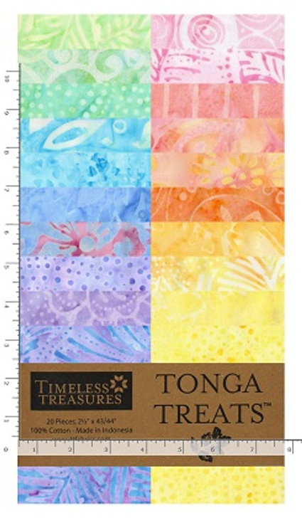 Timeless Treasures - Tonga Treats - StripJr - 20 - 2.5" Strips, Chiffon