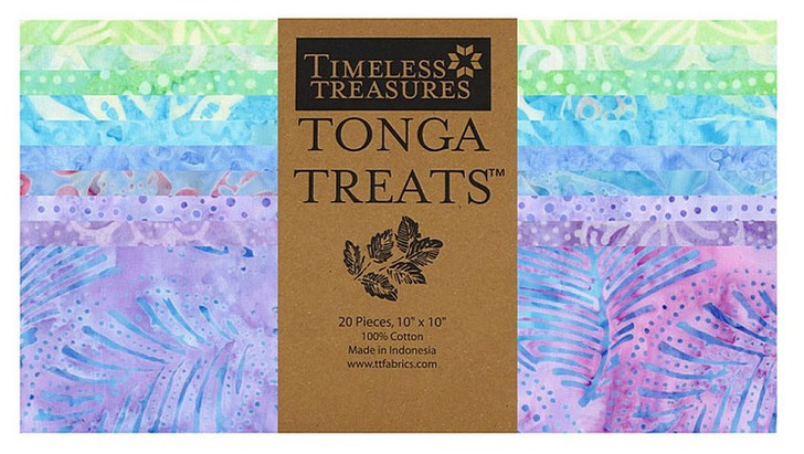 Timeless Treasures - Tonga Treats - Shortcake - 20 - 10" Squares, Chiffon