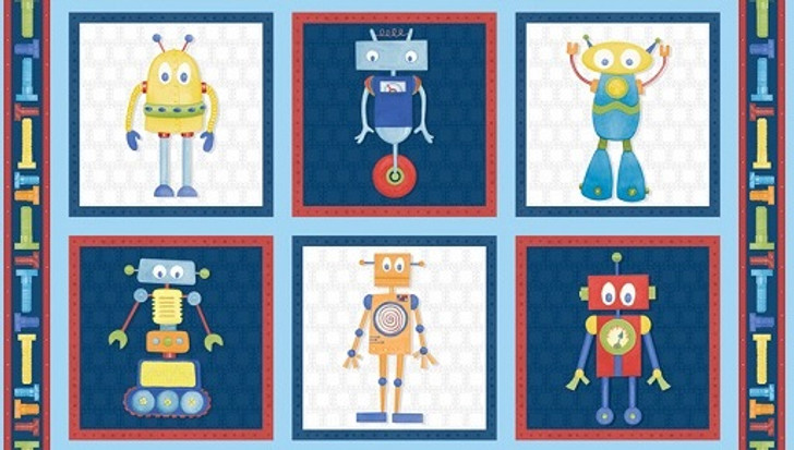 Wilmington Prints - Alpha-Bots - 24" Craft Panel, Multi