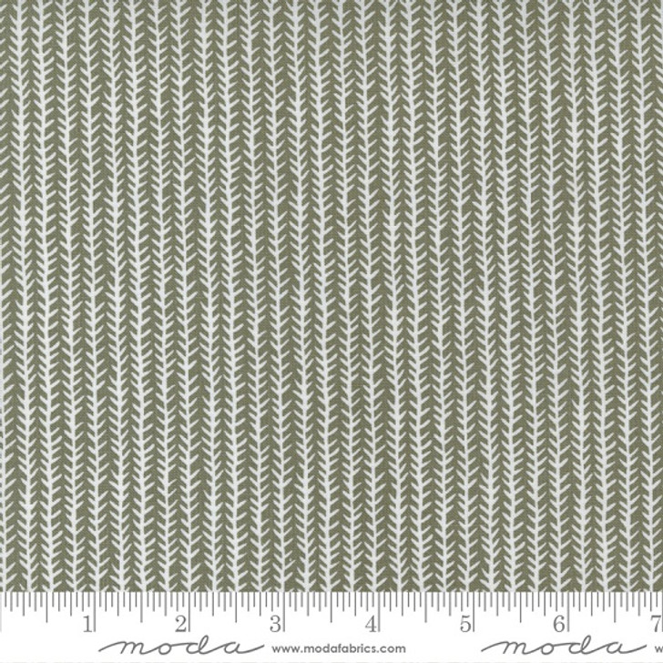 Moda - Flower Pot - Herringbone Stripe, Sage