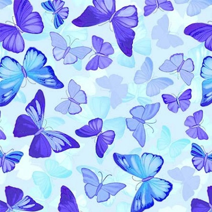 Michael Miller - Floral Fantasy - Butterfly Pavilion, Blue