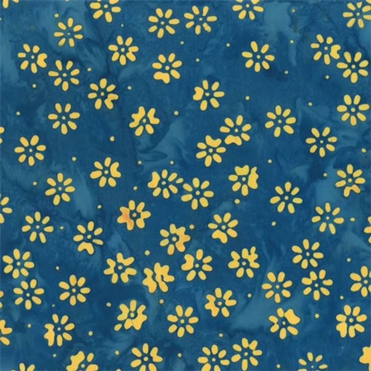 Anthology - Peacock Batiks - Daisy, Blue