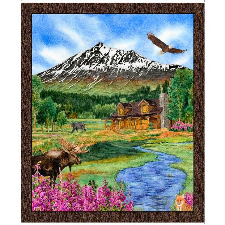 Quilting Treasures - Once Upon A Cabin - 36" Cabin Panel, Multi