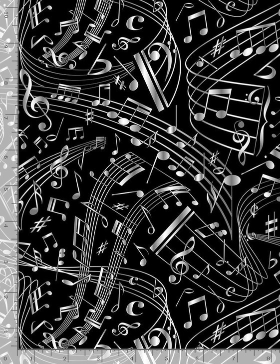 Timeless Treasures - Music - Swirling Notes, Black