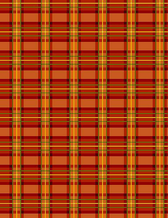 Timeless Treasures - Autumn Leaves - Traditional Harvest Plaid, Red